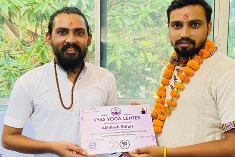 Certificate of Vyas Yoga School