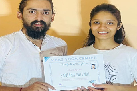 Certificate of Vyas Yoga School