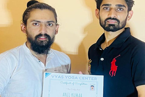 Certificate of Vyas Yoga School